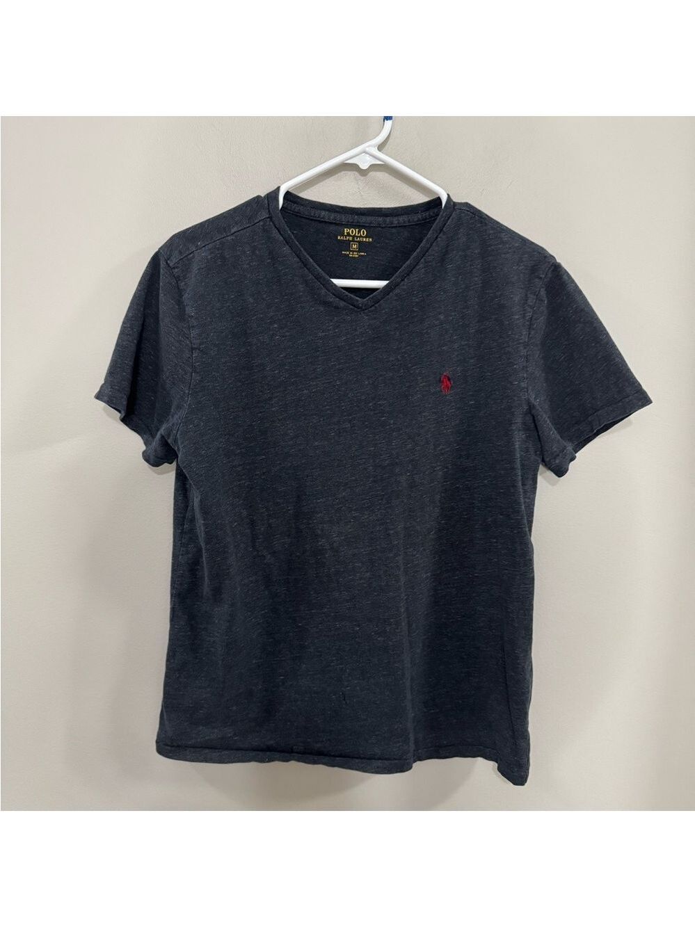 Polo by Ralph Lauren Men's V-Neck Black Short Sleeve Tee. Size Medium